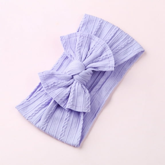 Delliss Baby Cotton Soft Headband 1-3 Years Wide Turban Headwraps with Hair Bow for Baby Girls Infants Newborn