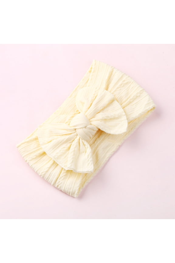 Baby Cotton Soft Headband 1-3 Years Wide Turban Headwraps with Hair Bow for Baby Girls Infants Newborn