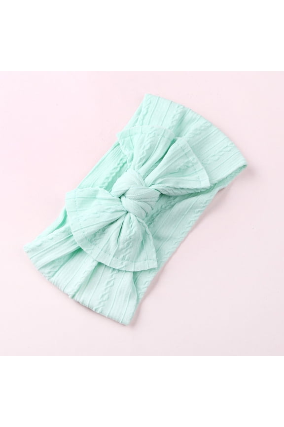 Baby Cotton Soft Headband 1-3 Years Wide Turban Headwraps with Hair Bow for Baby Girls Infants Newborn