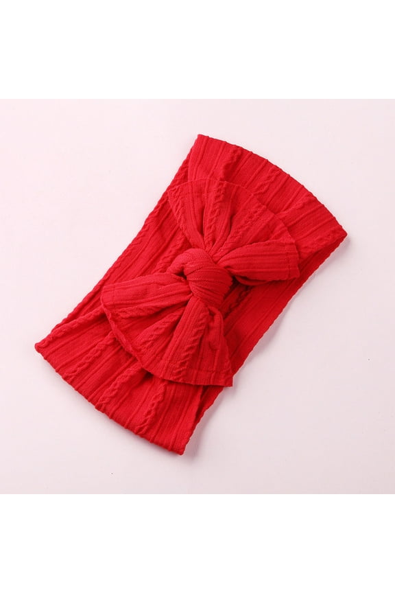 Baby Cotton Soft Headband 1-3 Years Wide Turban Headwraps with Hair Bow for Baby Girls Infants Newborn