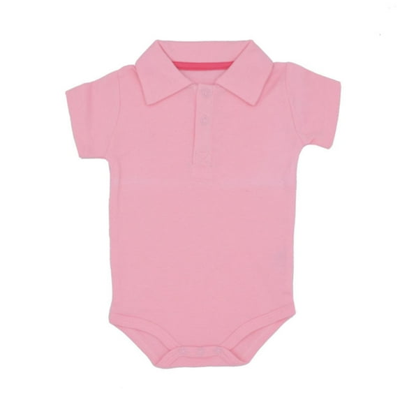 Delliss Baby Girl Boy Summer Polo Bodysuit Cotton Short Sleeve Romper Jumpsuit Pink 6 Months