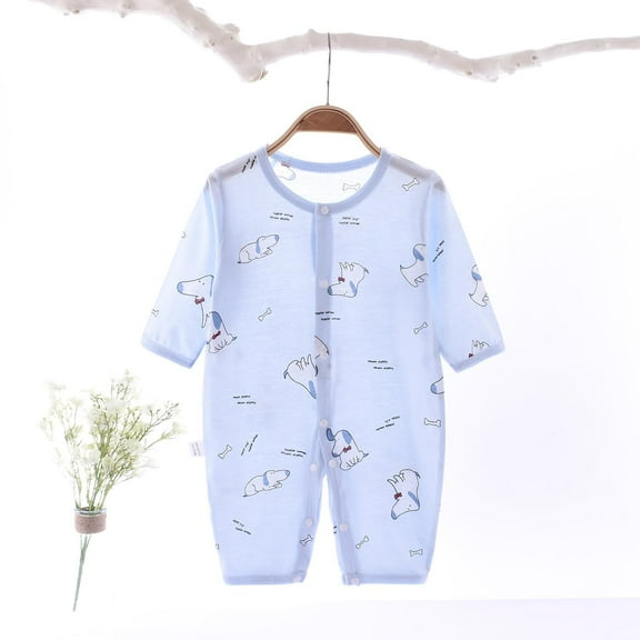 Delliss Baby Girl Dog Print Clothes Jumpsuit Summer Fashion Long Sleeve For Baby One Piece Romper 0-1 Years