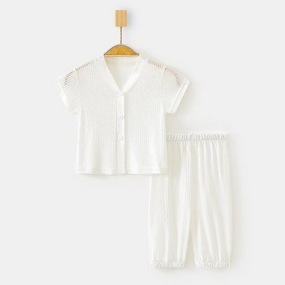 Delliss Baby Girl's Button Short Sleeve T-Shirt Set Knit Ribbed Elastic Waist Long Pant Loose Baggy Two Piece Outfit 3 Months 4 Years