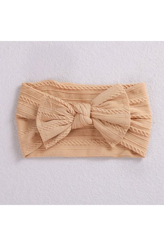 Baby Girls Headband Solid Color Cotton Headbands with Hair Bows Wide Turban Headwraps for 1-3Y Newborn Infant Toddlers Kids