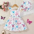 thumbnail image 1 of Delliss Baby Girls Sleeveless Sundress Summer Toddler Butterfly Print Flutter Sleeve Playwear Beach Sundress, 1 of 7