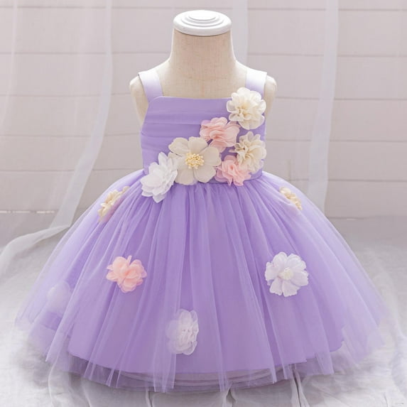 Delliss Baby Girls Tulle Tutu Dress Sleeveless Birthday Party Princess Sundress 6M-3T Summer Layered Tutu Dress