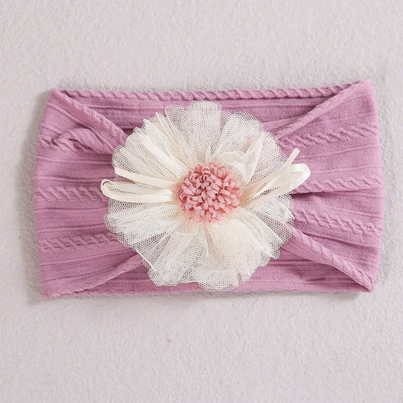 Delliss Baby Headband 1-3 Years Soft Wide Turban Headbands with Hair Flower Head Wrap Hair Accessories for Girls Infant Toddlers Kids