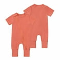 thumbnail image 1 of Delliss Baby Romper 100% Cotton Short Sleeve Footless Pajamas 2 Way Zipper Summer Sleeper Jumpsuit Outfits 0-24 Months, 1 of 9