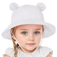 thumbnail image 1 of Delliss Baby Sun Hat Wide Brim Toddler Bucket Hat for Boys Girls Cute Bear Hats Adjustable Summer Beach Caps Sun Protection, 1 of 1