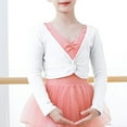 thumbnail image 1 of Delliss Ballet Wrap Top Cotton Long Sleeve Dance Cardigan Shrug for Girls 4-14 Years, 1 of 7