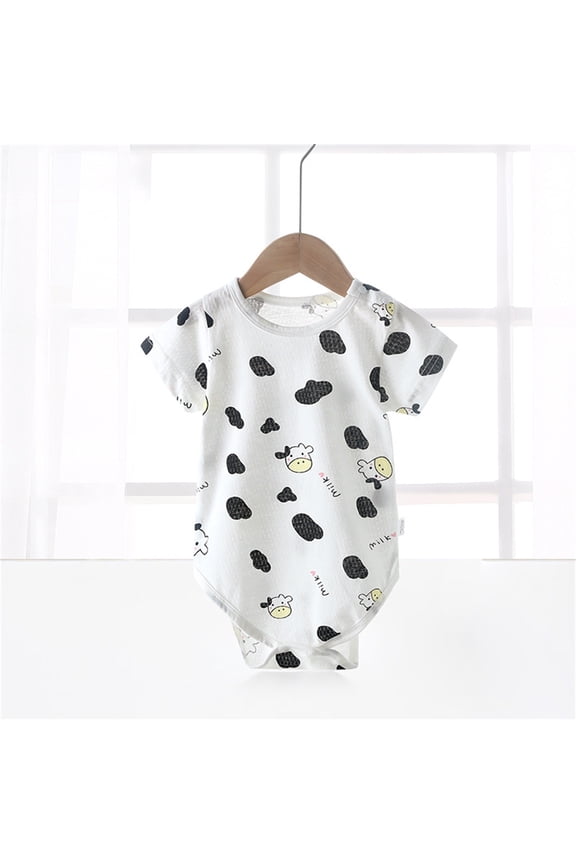 Bodysuit Cute Cow Print Rompers Summer Baby Short Sleeve Jumpsuit Unisex One Piece Clothing