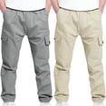 thumbnail image 1 of Delliss Boys 2PC Cargo Pants Kids Sports Pants Stylish Comfy Tennis Youth Cargo Joggers Beige 6 Years, 1 of 8