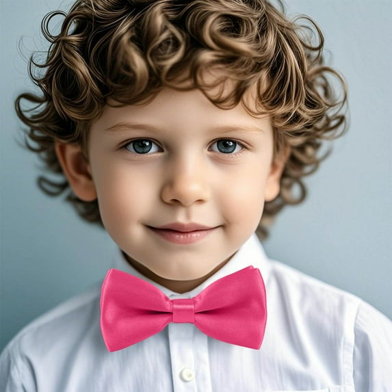 Delliss Boys' Adjustable Bow Solid Color Tie Accessories Shirt Tie