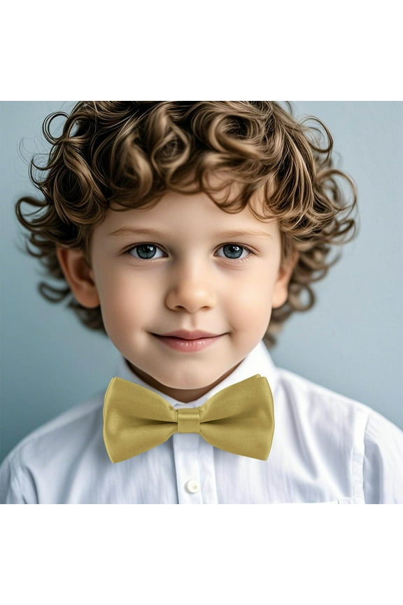 Boys' Adjustable Bow Stylish Solid Color Clip On Kids Bow Tie Accessories Shirt Tie