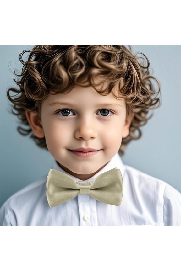 Boys' Adjustable Bow Stylish Solid Color Clip On Kids Bow Tie Accessories Shirt Tie