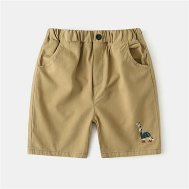 Delliss Boys Shorts Summer Solid Color Half-pants with Pockets Elastic Waistband Versatile 4 Years Toddler