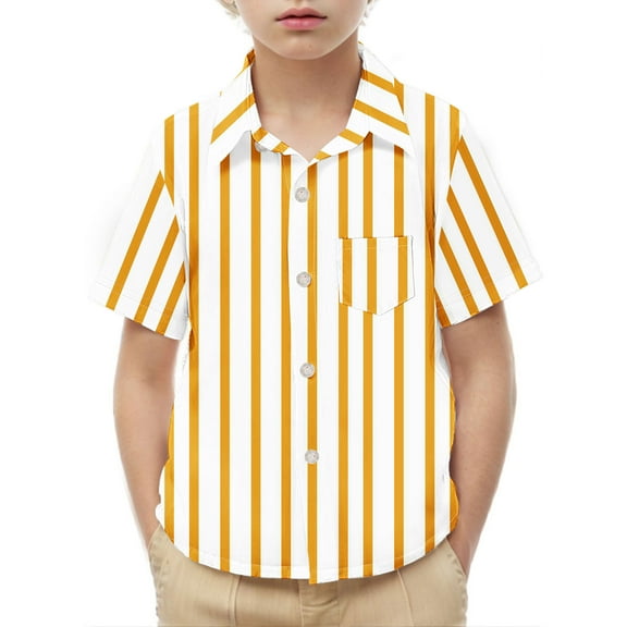 Delliss Boys' and Toddler Short Sleeve Button Down Shirts Kids Summer Shirt Tops Summer Casual Clothes
