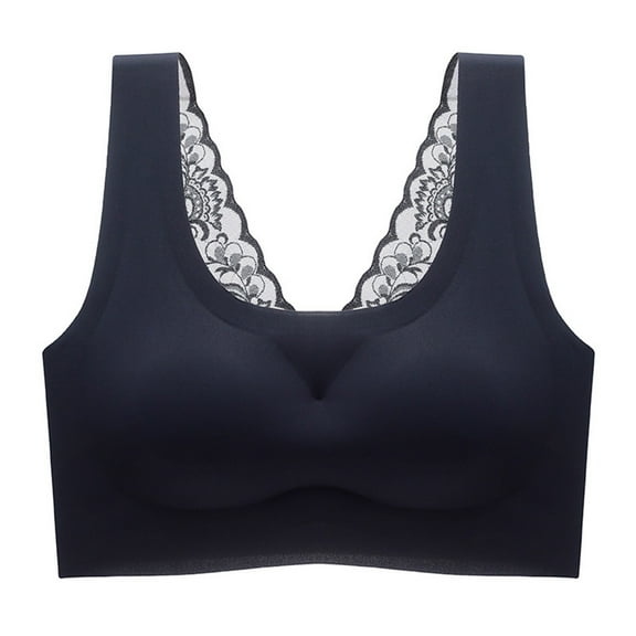 Delliss Bralettes Padded for Women Lace Strap Bra Seamless Sports bra Wireless Comfort Yoga Lightly T-Shirt Tank Tops