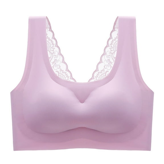 Delliss Bralettes Padded for Women Lace Strap Bra Seamless Sports bra Wireless Comfort Yoga Lightly T-Shirt Tank Tops