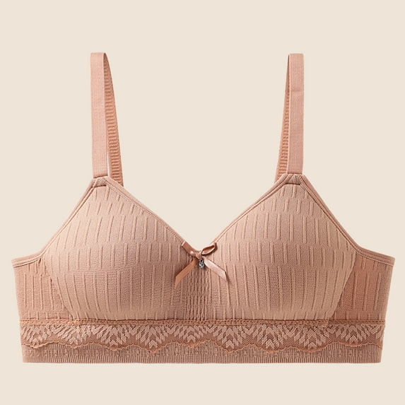 Delliss Bras for Girls Teens Solid Color Training Bra with Bow Soft Padded Bras 14-18Y Breathable Bras