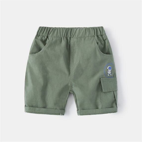 Delliss Casual Shorts Toddler Boys Half Shorts Pants 6 Years Summer Elastic Waist Solid Color Pull On Knee Length