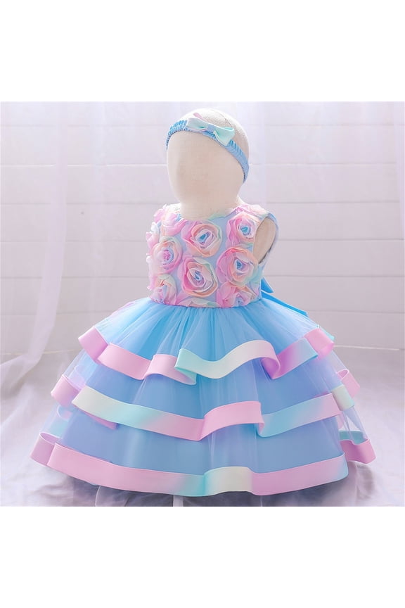 Flower Girl Dress Sleeveless Lace Top Tulle Skirt Girls Lace Party Ball Gown Wedding Tulle Dresses