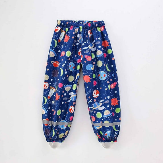 Delliss Girl Rain Pants Children Waterproof and Windproof Rain Trousers Fashion Print Pants for Girls
