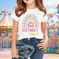 thumbnail image 1 of Delliss Girl Short Sleeve T-Shirts Summer Kids Birthday Graphic Crew Neck Tee Tops Casual Tops 2-15Y, 1 of 6
