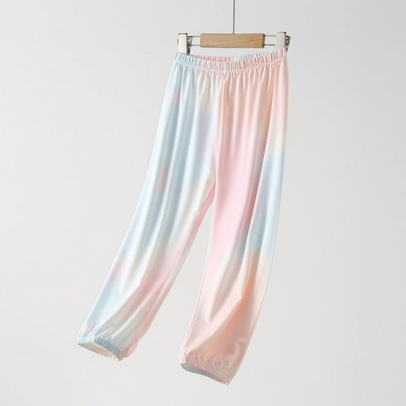 Delliss Girl Sweatpants Tie Dye Active Jogger Pants Loose Trouser Cotton Activewear 5-16 Years Multicoloured