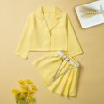 thumbnail image 1 of Delliss Girl's 3 Piece Outfits Long Sleeve fashion cute simple Coat and Ruffle shorts with belt 1-9 Years, 1 of 8