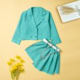 thumbnail image 1 of Delliss Girl's 3 Piece Outfits Long Sleeve fashion cute simple Coat and Ruffle shorts with belt 1-9 Years, 1 of 9