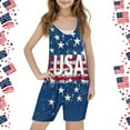thumbnail image 1 of Delliss Girl's 4th of July Sleeveless Romper Kid Patriotic Casual Shorts Jumpsuit 5-14 Years, 1 of 3