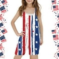 thumbnail image 1 of Delliss Girl's 4th of July Sleeveless Romper Kid Patriotic Casual Shorts Jumpsuit 5-14 Years, 1 of 3