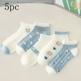 thumbnail image 1 of Delliss Girl's 5 Pairs Summer Trendy Print New Style Ruffle Thin Socks Comfy Soft Daily Socks, 1 of 3