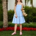 thumbnail image 1 of Delliss Girl's Summer Sleeveless Sundress Spaghetti Strap Sling Backless Dress Casual Beach Sundress, 1 of 9