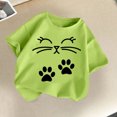 thumbnail image 1 of Delliss Girl's T Shirts Short Sleeve Cute Graphic Tees Crewneck Cartoon Cat Print Summer Tops 2-14 Years, 1 of 8