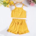 thumbnail image 1 of Delliss Girls 2PCS Tank Tops and Shorts Set Lightweight Spaghetti Strap Tank Top Ruffle Shorts Outfits, 1 of 7