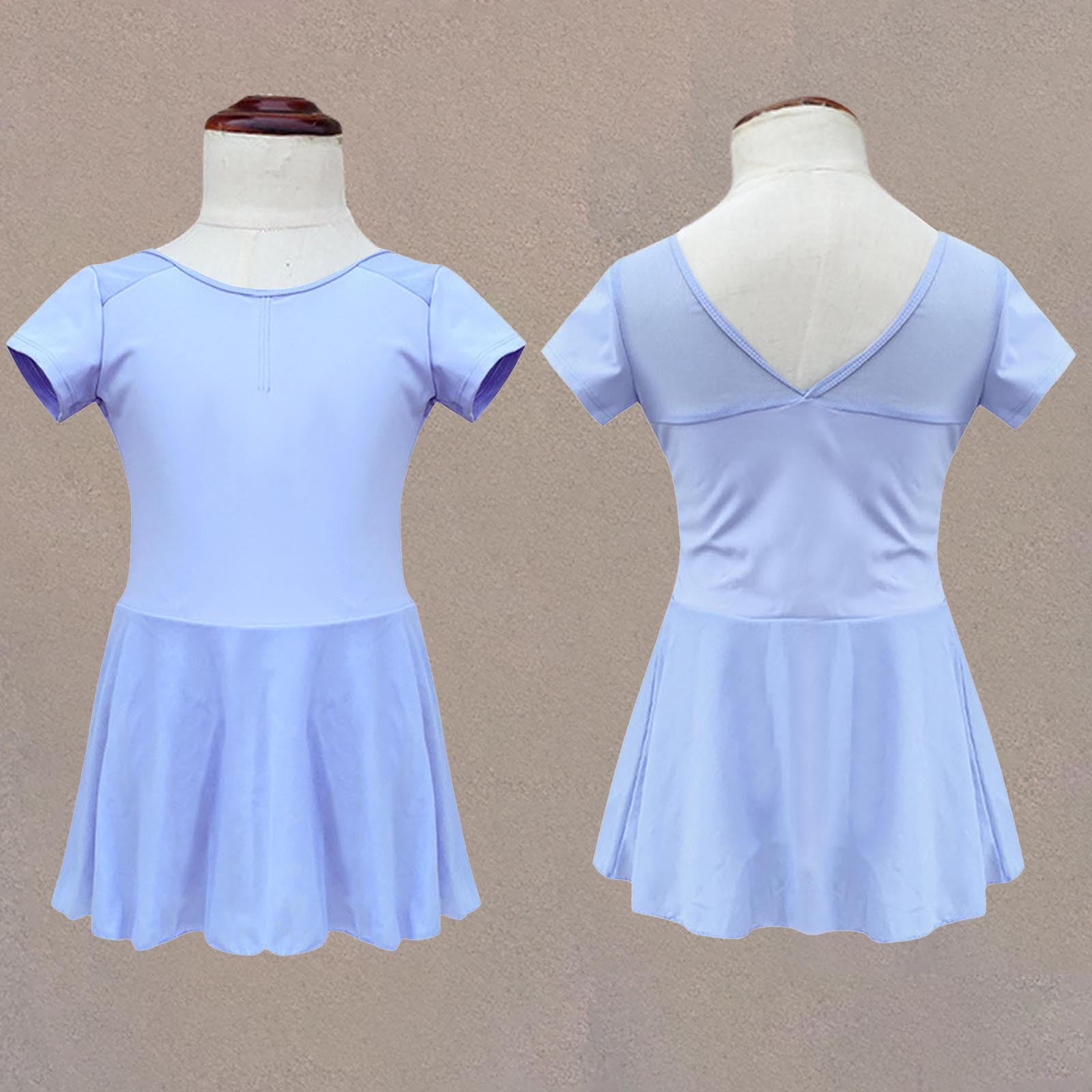 Alvivi Kids Girls Sparkle Ballet Dance Dress Short Sleeve Gymnastics Skirt Leotard Ballerina Dance Costume White 3 4 - View #9