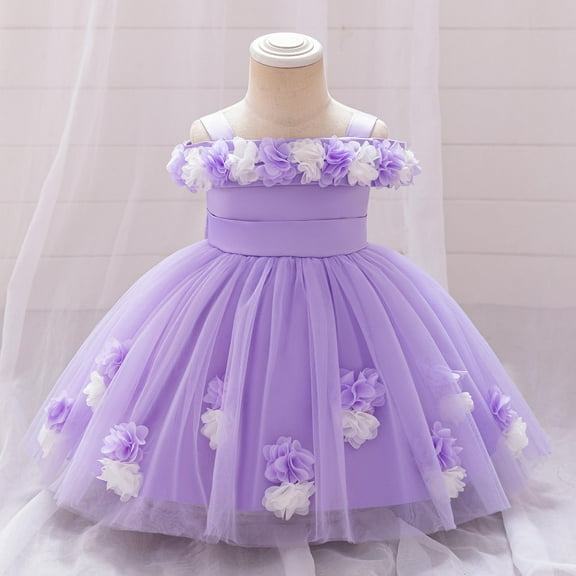 Delliss Girls Birthday Party Tulle Dress Baby Princess Dress 6M-3T Summer Princess Tutu Dress Party Photoshoot Tulle Dresses