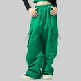 thumbnail image 1 of Delliss Girls Cargo Pants Wide Leg Streetwear Kids Pants with Pockets Trendy Jogger Boot Cut Trousers, 1 of 4