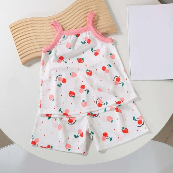 Delliss Girls Casual Sleeveless Pajama Sets Cute Sleepwear Loungewear