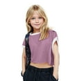 thumbnail image 1 of Delliss Girls Criss Cross Back T-Shirts Short Cap Sleeve Tee Tops, 1 of 5