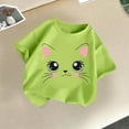 thumbnail image 1 of Delliss Girls' Cute Shirts Short Sleeve Cat Graphic Tees Crew Neck Cartoon Casual Cotton T-Shirt Kids Summer Tops Clothes 2-14 Years, 1 of 3