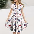 thumbnail image 1 of Delliss Girls Dress Flared Sleeve Ruffle Hem A-Line Sundress Casual Dresses 6-15 Years, 1 of 7