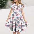 thumbnail image 1 of Delliss Girls Dress Flared Sleeve Ruffle Hem A-Line Sundress Casual Dresses 6-15 Years, 1 of 7