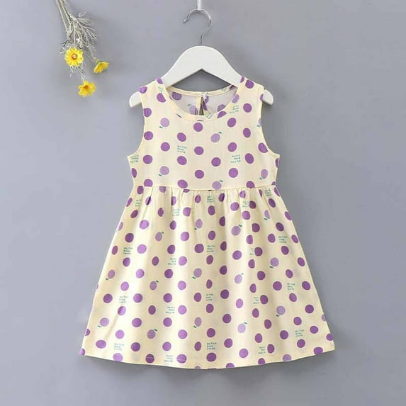 Delliss Girls Dress Floral Printed Ruffle Sleeveless Casual Dresses Summer Toddler Girl Home Party Beach Sundress