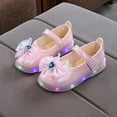 thumbnail image 1 of Delliss Girls Dress Up Shoes LED Sparkly Shoes for Girls Bow Mary Jane Dress Shoes Ballet Princess Flats for Party Wedding School, 1 of 4