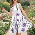 thumbnail image 1 of Delliss Girls Dresses Flower Print Sleeveless A-Line Playwear Dress Casual Simple Dress 4-14 Years, 1 of 6