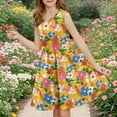 thumbnail image 1 of Delliss Girls Dresses Flower Print Sleeveless A-Line Playwear Dress Casual Simple Dress 4-14 Years, 1 of 6