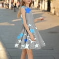 thumbnail image 1 of Delliss Girls Dresses Sleeveless Summer Casual Round Neck Sundress Star Print A Line Twirly Skater Dresses, 1 of 6